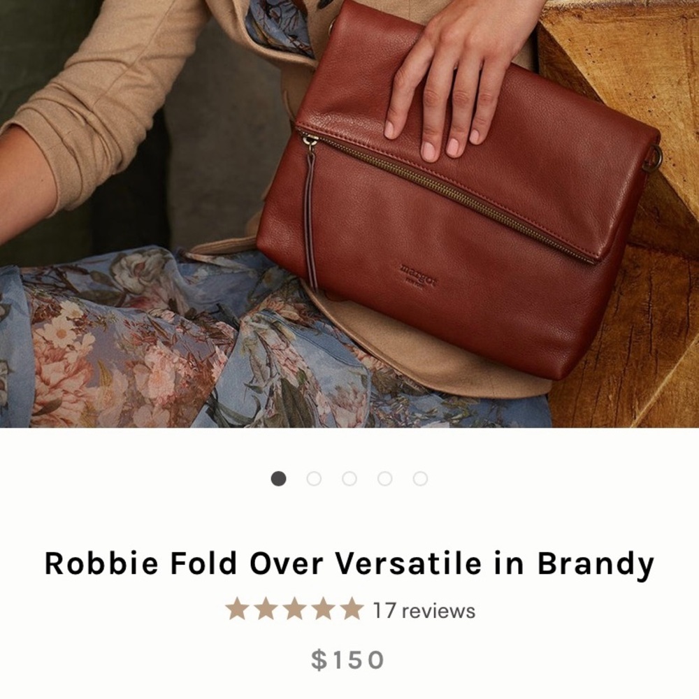 Robbie Fold-Over Crossbody Bag in Brandy -